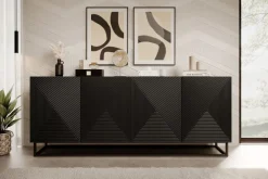 Bogart Komody*ASHA KOMODA 200 4D - czarny mat / stelaż