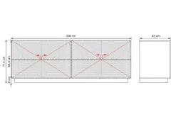 Bogart Komody*ASHA KOMODA 200 4D - rivier stone / artisan