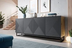 Bogart Komody*ASHA KOMODA 200 4D - rivier stone / artisan / stelaż