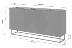Bogart Komody*ASHA KOMODA 167 2D3SZ - biały mat / stelaż