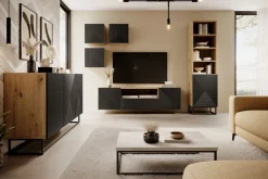 Bogart Komody*ASHA KOMODA 167 2D3SZ - czarny mat / artisan / stelaż