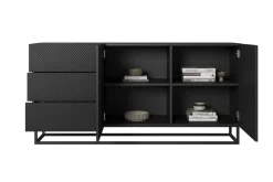 Bogart Komody*ASHA KOMODA 167 2D3SZ - czarny mat / stelaż