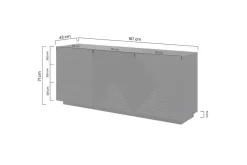 Bogart Komody*ASHA KOMODA 167 2D3SZ - czarny mat / artisan