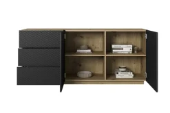 Bogart Komody*ASHA KOMODA 167 2D3SZ - czarny mat / artisan