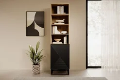 Bogart Szafki I Regały*ASHA REGAŁ 50 1D - czarny mat / artisan / stelaż