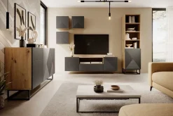 Bogart Szafki I Regały*ASHA REGAŁ 50 1D - rivier stone / artisan / stelaż