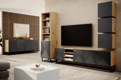 Bogart Szafki I Regały*ASHA REGAŁ 50 1D - rivier stone / artisan / stelaż