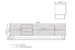 Bogart Szafki Rtv*ASHA RTV 200 5D - cashmere / stelaż cashmere