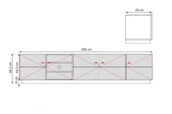 Bogart Szafki Rtv*ASHA RTV 200 5D - czarny mat / artisan