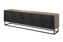 Bogart Szafki Rtv*ASHA RTV 200 5D - czarny mat / artisan / stelaż