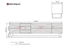 Bogart Szafki Rtv*ASHA RTV 200 5D - czarny mat / artisan / stelaż