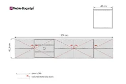 Bogart Szafki Rtv*ASHA RTV 200 5D - czarny mat / artisan / wisząca