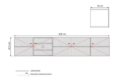 Bogart Szafki Rtv*ASHA RTV 200 5D - czarny mat / artisan / wisząca