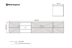 Bogart Szafki Rtv*ASHA RTV 200 5D z wnęką - czarny mat / artisan / wisząca