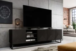 Bogart Szafki Rtv*ASHA RTV 200 5D z wnęką - czarny mat / stelaż