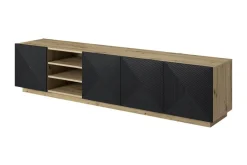 Bogart Szafki Rtv*ASHA RTV 200 5D z wnęką - czarny mat / artisan