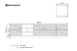 Bogart Szafki Rtv*ASHA RTV 200 5D z wnęką - czarny mat / artisan