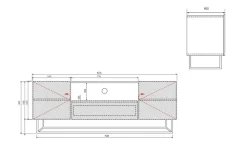 Bogart Szafki Rtv*ASHA RTV 167 2D1SZ - cashmere / czarny stelaż