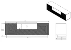 Bogart Szafki Rtv*ASHA RTV 167 2D1SZ - czarny mat