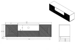 Bogart Szafki Rtv*ASHA RTV 167 2D1SZ - czarny mat