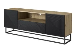 Bogart Szafki Rtv*ASHA RTV 167 2D1SZ - czarny mat / artisan / stelaż