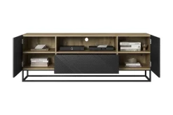 Bogart Szafki Rtv*ASHA RTV 167 2D1SZ - czarny mat / artisan / stelaż