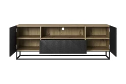 Bogart Szafki Rtv*ASHA RTV 167 2D1SZ - czarny mat / artisan / stelaż