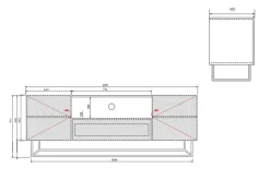 Bogart Szafki Rtv*ASHA RTV 167 2D1SZ - czarny mat / artisan / stelaż