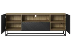 Bogart Szafki Rtv*ASHA RTV 167 2D1SZ - czarny mat / artisan / stelaż