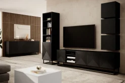 Bogart Szafki Rtv*ASHA RTV 167 2D1SZ - czarny mat / stelaż