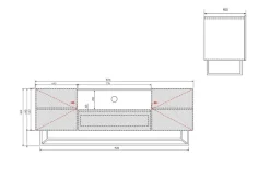 Bogart Szafki Rtv*ASHA RTV 167 2D1SZ - czarny mat / stelaż
