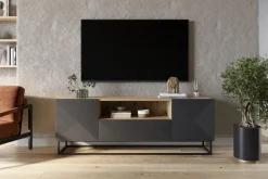 Bogart Szafki Rtv*ASHA RTV 167 2D1SZ - rivier stone / artisan / stelaż