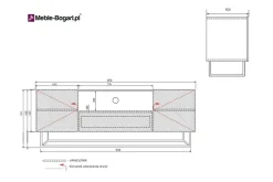 Bogart Szafki Rtv*ASHA RTV 167 2D1SZ - rivier stone / artisan / stelaż