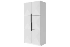 Bogart Szafy*ASHA SZAFA 100 2D - biały mat / czarne uchwyty / cokół