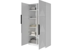 Bogart Szafy*ASHA SZAFA 100 2D - biały mat / czarne uchwyty / cokół