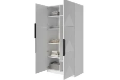 Bogart Szafy*ASHA SZAFA 100 2D - biały mat / czarne uchwyty / cokół