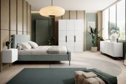 Bogart Szafy*ASHA SZAFA 150 3D - biały mat / czarne uchwyty / cokół