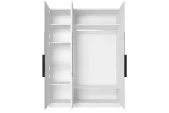 Bogart Szafy*ASHA SZAFA 150 3D - biały mat / czarne uchwyty / cokół