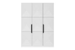 Bogart Szafy*ASHA SZAFA 150 3D - biały mat / czarne uchwyty / cokół