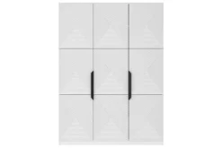 Bogart Szafy*ASHA SZAFA 150 3D - biały mat / czarne uchwyty / cokół