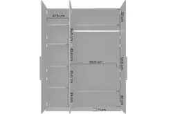 Bogart Szafy*ASHA SZAFA 150 3D - cashmere / uchwyty cashmere / cokół