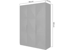 Bogart Szafy*ASHA SZAFA 150 3D - cashmere / czarne uchwyty / cokół