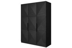 Bogart Szafy*ASHA SZAFA 150 3D - czarny mat / czarne uchwyty / cokół
