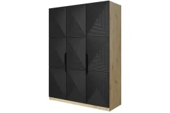 Bogart Szafy*ASHA SZAFA 150 3D - czarny mat / artisan / czarne uchwyty / cokół