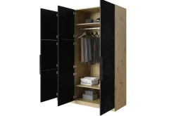 Bogart Szafy*ASHA SZAFA 150 3D - czarny mat / artisan / czarne uchwyty / cokół