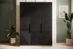 Bogart Szafy*ASHA SZAFA 150 3D - czarny mat / artisan / czarne uchwyty / cokół