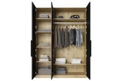 Bogart Szafy*ASHA SZAFA 150 3D - czarny mat / artisan / czarne uchwyty / cokół