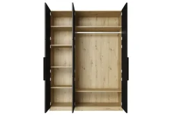 Bogart Szafy*ASHA SZAFA 150 3D - czarny mat / artisan / czarne uchwyty / cokół