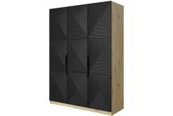 Bogart Szafy*ASHA SZAFA 150 3D - czarny mat / artisan / czarne uchwyty / cokół