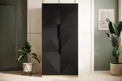 Bogart Szafy*ASHA SZAFA 100 2D - czarny mat / artisan / czarne uchwyty / cokół